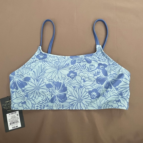 Art Class Floral Bikini Top Girl Size L 10/12 - Picture 1 of 5